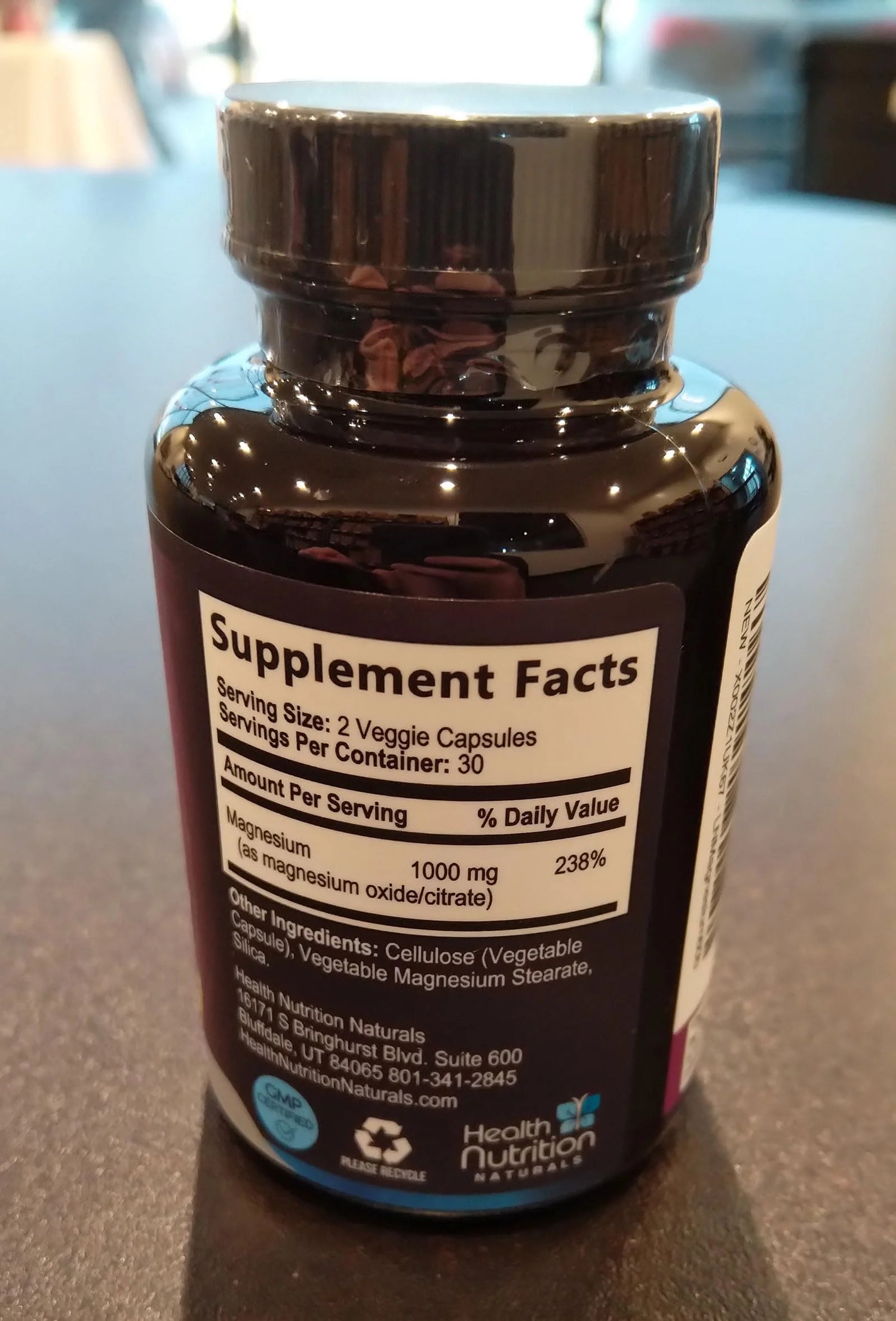 Magnesium Citrate Capsules 1000Mg - Max Absorption Magnesium Powder for Muscle, Nerve, Bone and Heart Health Support, High Absorption Citrate Complex, Gluten Free, Non-Gmo - 60 Capsules